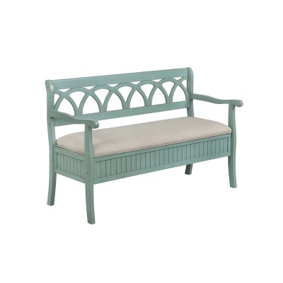 Alina Storage Bench Teal - Powell Company