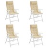 vidaXL Highback Chair Cushions 4 pcs Beige Oxford Fabric - 4 of 4
