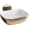 ALFI  Isabella Plus Collection Rectangular Above Mount Basin with an Embossed Exterior, Smooth Interior, and Center Drain - 2 of 3