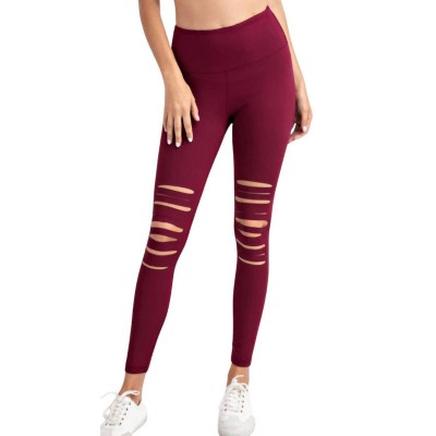 Women's Laser Cut Leggings - lemon tree design