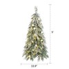 NAYSAYE 5FT Snow Flocked Christmas Tree with PE PVC Needles for Holiday Home Decor, White and Green, 33.9"*33.9"*59" - 3 of 4