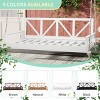 Twin Size Acacia Wood Patio Swing Bed, Weather-Resistant Porch Hanging Bed, Minimalist Style, 85.4" Twin Mattress Fit, Single - Coolbibila - 3 of 4