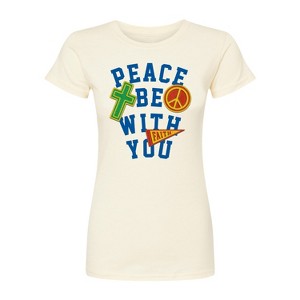 Women's - Instant Message - Peace Be With You Fitted Graphic T-Shirt - 1 of 3