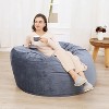 4FT Giant Bean Bag Chair with Filling, Round Bean Bag Sofa for Adults Teens, Big Sofa Bean Bag Chairs Soft Velvet Beanbag for Bedroom - 3 of 4