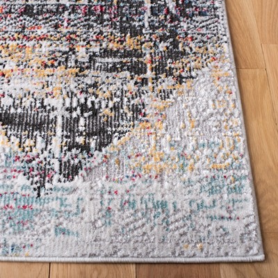 Elegant Floral Noir 8' x 10' Hand-Knotted Synthetic Area Rug