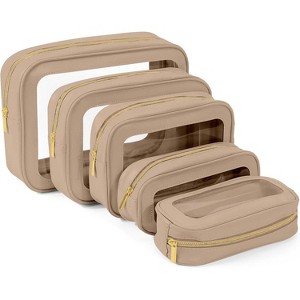 5PCS Diaper Bag Organizer Pouch Set, TSA Approved Toiletry Bag，Clear Waterproof TPU Makeup Bag Set Travel Organizer - 1 of 4