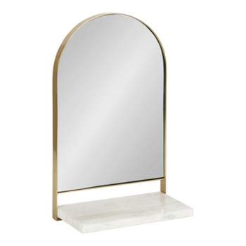 12"x20" Chadwin Arch Wall Mirror with Shelf Gold - Kate & Laurel All Things Decor