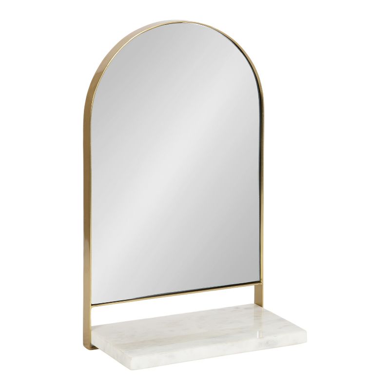 12&#34;x20&#34; Chadwin Arch Wall Mirror with Shelf Gold - Kate &#38; Laurel All Things Decor, 1 of 9