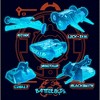 Men's Battlebots Blue Neon Robots T-Shirt - 2 of 4