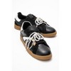 Taren - Black Leather Pearl Buckle Sneakers (Women) | Forever & Always Shoes - 2 of 4