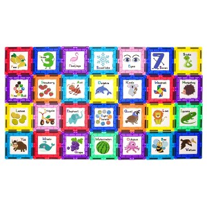 PICASSO-TILES 56 PC Learning, Educational, Magnetic Tiles, Building Blocks, STEM Toys for Kids 3+ - 1 of 4