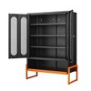 Vynxaria Black Mesh Door Shoe Cabinet with Adjustable Partitions - 4 of 4