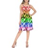 HAPPY BAY Women's Summer Boho Halter Smocked Mini Flowy Beach Casual Dress Tube Top Strapless for Women One Size Multicolored, Chevron - 3 of 4