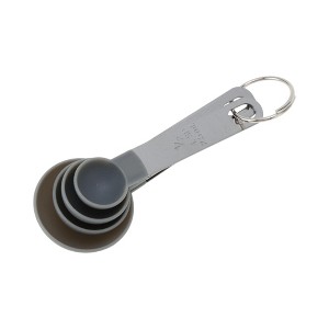 Unique Bargains Measuring Cups 4-Piece Measuring Spoon Set Dishwasher Safe Stainless Steel PP 1 Set - 1 of 4