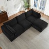 Standard Corduroy Convertible L-Shape Sectional Sofa with Plush Comfort, Multi-Functional Design, and Instant Use - 4 of 4