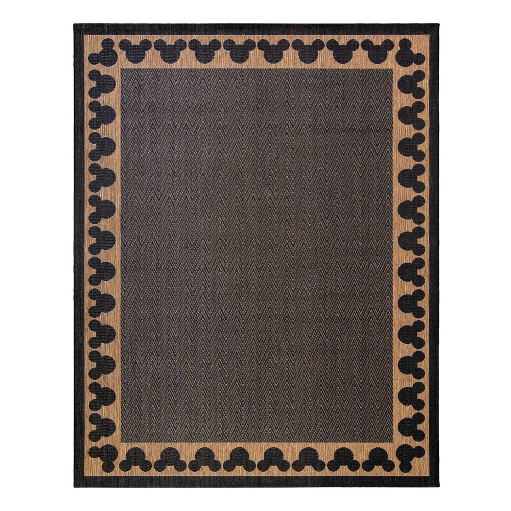  Mickey Mouse & Friends Chestnut Border Outdoor Rug Black