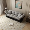 Lycvki 74.8" Queen Pull Out Sofa Bed, 3-in-1 Convertible Sleeper Tufted Sofa with 2 Soft Pillows - 4 of 4