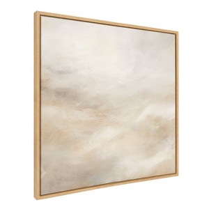 Kate & Laurel All Things Decor 30"x30" Tonal Abstract White Beige Framed Canvas by The Creative Bunch Studio Natural - 1 of 4