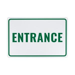Unique Bargains Aluminum Reflective Rust Free Waterproof Entrance Sign 1 Pc - 1 of 4