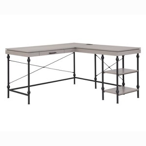 59" Gulnora L Shaped Desk with USB Power Ports - HOMES: Inside + Out - 1 of 4