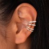 Women's sterling silver clip-on earrings, stylish cubic zirconia ear cuff earrings, hypoallergenic - 2 of 4