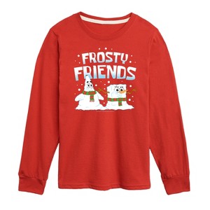 Boys' - SpongeBob SquarePants - Frosty Friends Long Sleeve Graphic T-Shirt - 1 of 4