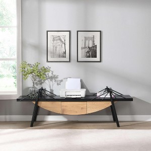Sapphtopaz Sailboat-Shaped Bookcase with Storage, Modern Unique Nautical Design Entertainment Center with Drawer for Living Room, Office - 1 of 4