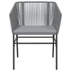 vidaXL Outdoor Patio Chairs - Poly Rattan with Cushions, Gray Seating for Garden & Patio - Modern Design, Weather-Resistant Frame - 4 of 4