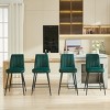 Conuter Height Stools Set of 2,Velvet Upholstered Counter Height Barstools Armless Bar Chiars for Kitchen,Island,Home Bar-The Pop Home - 3 of 4