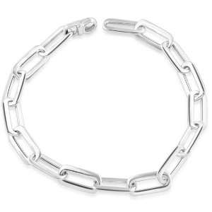 Pompeii3 Men's Round Link 14k Gold (19gram) or Platinum (32gram) 6.5mm Bracelet 8.5" - 1 of 4