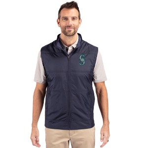 Seattle Mariners Cutter & Buck Stealth Hybrid Quilted Mens Windbreaker Vest - 1 of 1