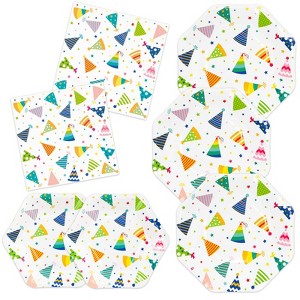 Hachikiko Hats off Birthday Plates and Napkins Bulk Set, 150 Pcs Dinner Plates Dessert Plates Napkins Disposable Tableware Birthday Party Decorations - 1 of 4