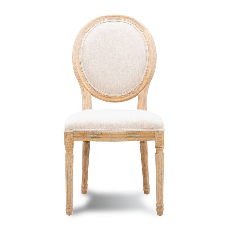 Set of 2 Manchester Upholstered Oval Back Chairs Natural - Linon, 3 of 9