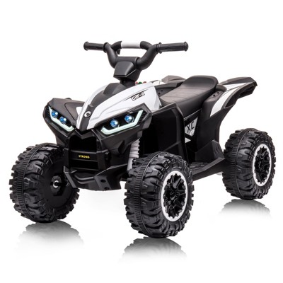 Kids ATV, 12V 4 Wheel Dual Drive Kids Ride On Car with Parent Remote, Music, High/Low Speed, LED Lights