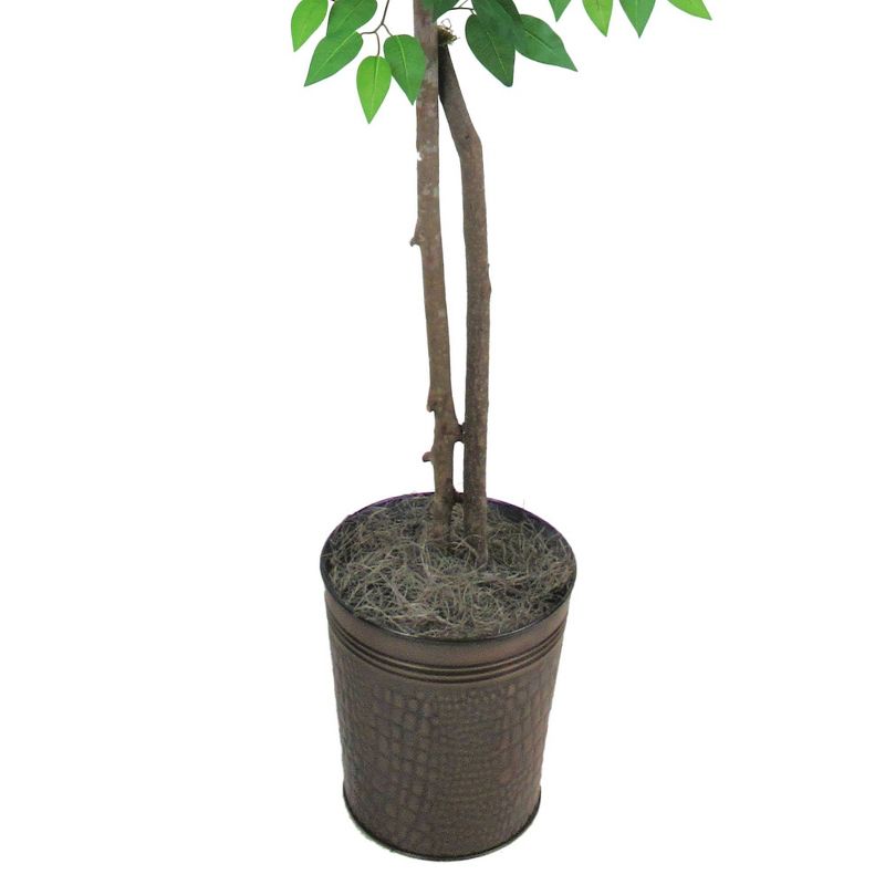 6&#39; Artificial Ficus Tree in Embossed Metal Base (Round) &#8211; LCG Florals, 3 of 8
