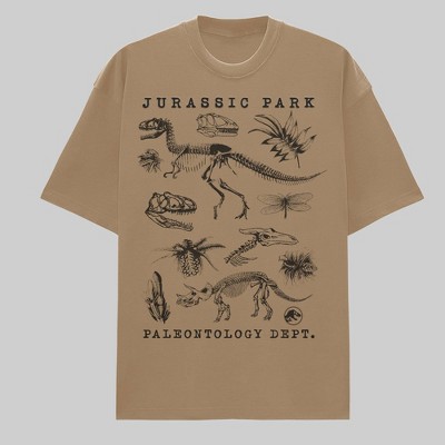 Men's Jurassic Park Fossils Graphic T-Shirt - Light Brown