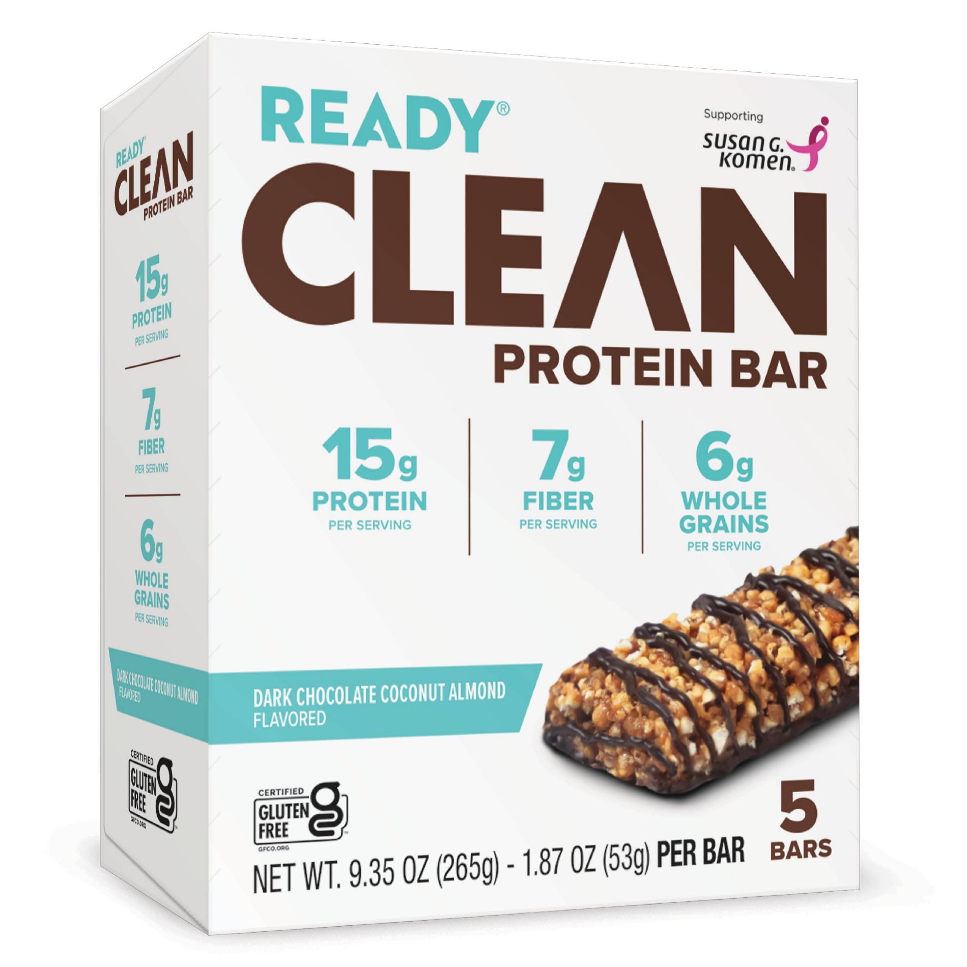 Ready® Dark Chocolate Coconut Almond Protein Bars - 15g Protein - 5ct