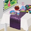 Beistle Sequined Table Runner, 11.25" x 6' 3", (1/Pkg) Purple - 2 of 4