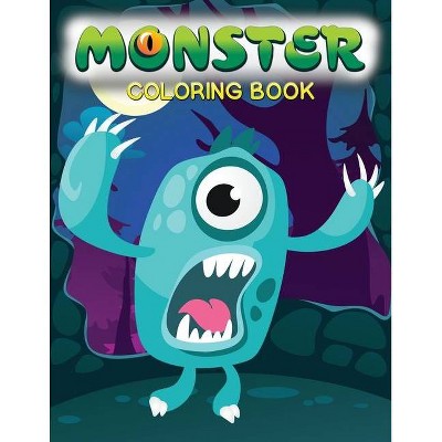 Monster Coloring Book - (Coloring Books) Large Print by  Dollhouse Publications (Paperback)