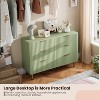 Fluted 6-Drawer Tall Dresser, Modern Wooden Storage Chest with Deep Drawers & Wide Top, Bedroom Organizer for Living Room, Hallway, Kids' Room - 3 of 4