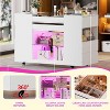 PAKASEPT Glass-Top Closet Organizer White Dressing Island Ample Storage Dresser, with Glass Top Display Shelf & 8 Drawers & LED Light & Wheels - 4 of 4