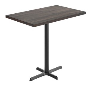 Flash Furniture Bennett Rectangular Solid Wood Commercial Indoor Tabletop with 23.5" x 29.5" Bar Height Rust-Resistant Cast Iron X-Base - 1 of 4