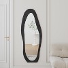 Angel Sar 63"x24" Full Length Floor Mirror, Wavy Flannel-Wrapped Standing Mirror with Wood Frame, Shatterproof Black Wall Mirror for Bedroom - 2 of 4