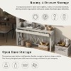 NicBex 60" Farmhouse Console Table with 4 Spacious Drawers, Modern Entryway Table with Crisscross Design, TV Stands for Living Room, Entryway - 3 of 4