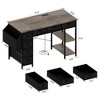 CENGHU Multifunctional Computer Desk with 7 Fabric Drawers, Writing Desk with Hidden Power Outlet & Reversible Design, Home Office Desk - 2 of 4