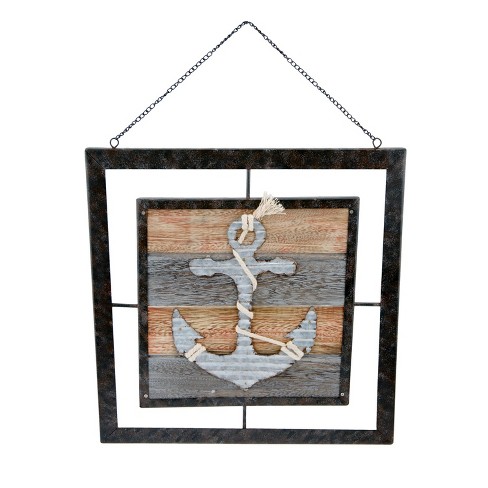 Beachcombers 5 X 7 Wood Anchor/wheel Frame Beach Coastal