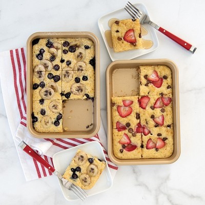 Compact Gold Aluminum Nonstick Eighth Sheet Pan