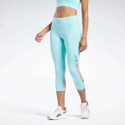 Reebok Workout Ready Run Printed Capri Leggings Womens Athletic Leggings