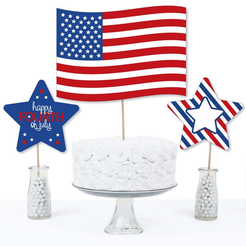 Big Dot of Happiness 4th of July - Independence Day Centerpiece Sticks - Table Toppers - Set of 15, 3 of 8