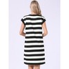INSPIRE CHIC Women's Striped Crew Neck Cap Sleeve Color Block Casual Summer Shift Mini Dresses - 3 of 4